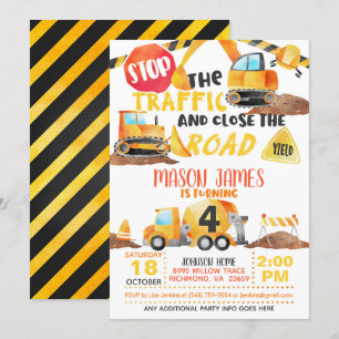 Invitation d'anniversaire de construction