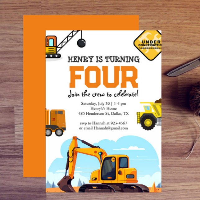 Invitation d'anniversaire de construction (Créateur téléchargé)