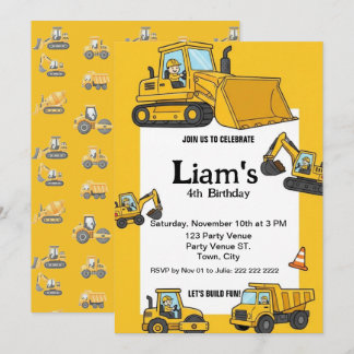 Invitation d'anniversaire de construction | Fête d