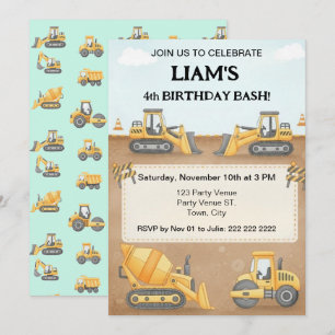 Invitation d'anniversaire de construction Fête d