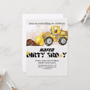 Invitation d'anniversaire de construction modifiab