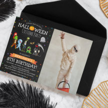 Invitation d'anniversaire de costume de fête pour
