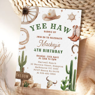 Invitation d'anniversaire de cow-boy western vinta