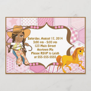 Invitation d'anniversaire de cow-girl