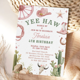 Invitation d'anniversaire de cowgirl western vinta