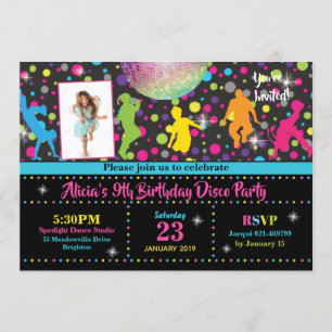 Invitation d'anniversaire de danse de fille