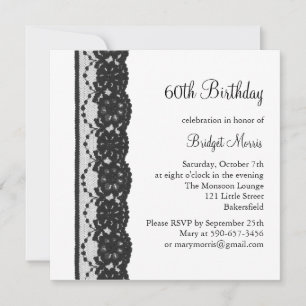 Invitation d'anniversaire de dentelle française (b