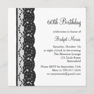 Invitation d'anniversaire de dentelle française (b