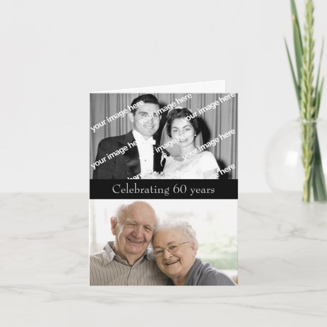 Invitation d'anniversaire de diamant de passé et (Devant)