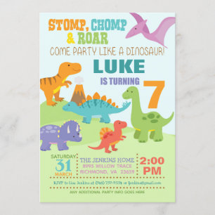 Invitation d'anniversaire de Dinosaur