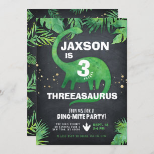 Invitation d'anniversaire de Dinosaur