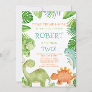 Invitation d'anniversaire de Dinosaur