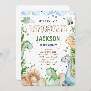 Invitation d'anniversaire de Dinosaur