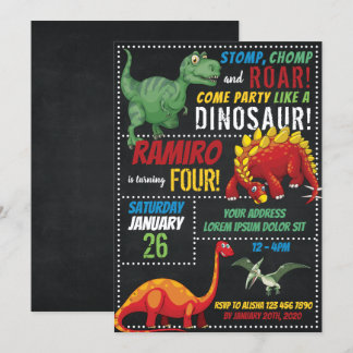 Invitation d'anniversaire de Dinosaur