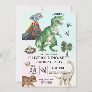 Invitation d'anniversaire de Dinosaur