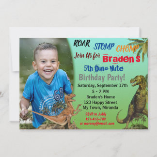 Invitation d'anniversaire de dinosaure