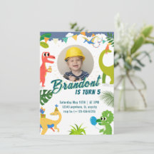 Invitation d'anniversaire de dinosaure