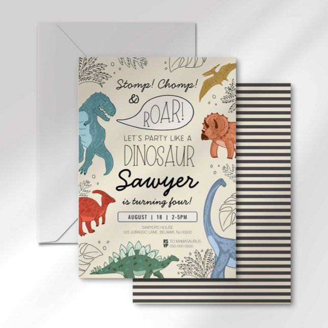 Invitation d'anniversaire de dinosaure (Créateur téléchargé)