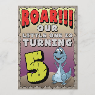 Invitation d'anniversaire de dinosaure 5 ans