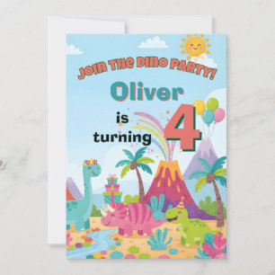 Invitation d'anniversaire de dinosaure – Carte de 