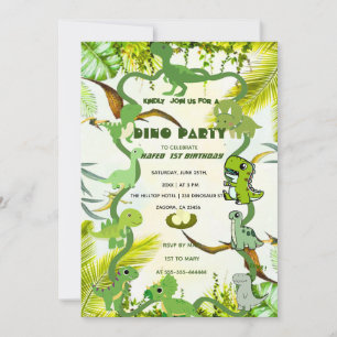 Invitation d'anniversaire de dinosaure, dinosaure