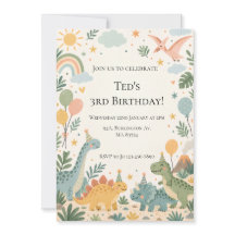 Invitation d'anniversaire de dinosaure | Enfants m