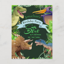 Invitation d'anniversaire de dinosaure pour enfant