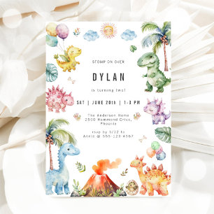 Invitation d'anniversaire de dinosaure pour enfant