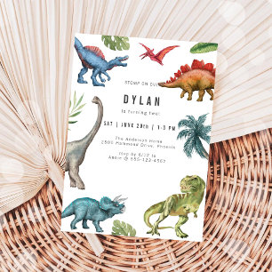 Invitation d'anniversaire de dinosaure pour enfant