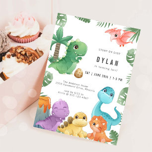 Invitation d'anniversaire de dinosaure pour enfant