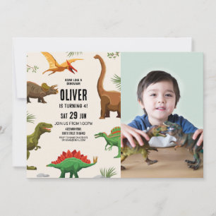 Invitation d'anniversaire de dinosaure pour garçon
