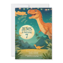 invitation d'anniversaire de dinosours, monde jura