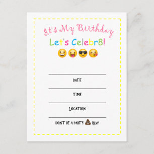 Invitation d'anniversaire de do-it-yourself Emoji