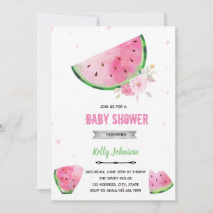 Invitation d'anniversaire de douche à la pastèque