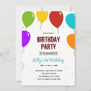 Invitation d'anniversaire de douche à thème de bal