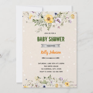 Invitation d'anniversaire de douche de fleur sauva