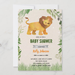 Invitation d'anniversaire de douche de Lion