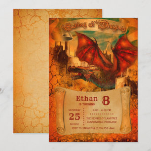 Invitation d'anniversaire de dragon
