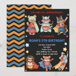 Invitation d'Anniversaire de enfant des superhéros