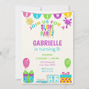 Invitation d'Anniversaire de enfant mince et color