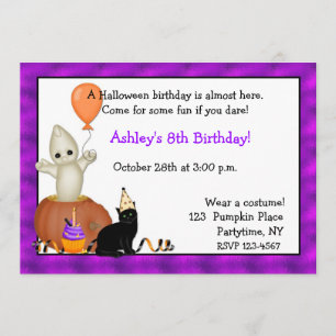 Invitation d'anniversaire de fantôme de Halloween