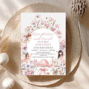 Invitation d'anniversaire de fée avec papillonneme