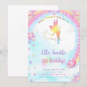 Invitation d'anniversaire de fée rose