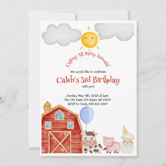 Invitation d'anniversaire de ferme