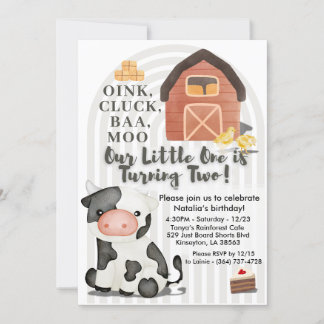 Invitation d'anniversaire de ferme | Barnyard Anim
