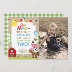 Invitation d'anniversaire de ferme Barnyard fête d