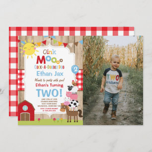 Invitation d'anniversaire de ferme Barnyard fête d