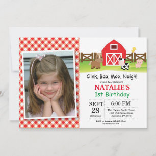 Invitation d'anniversaire de ferme Barnyard Party