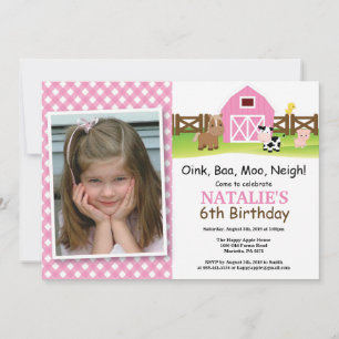 Invitation d'anniversaire de ferme Barnyard Party