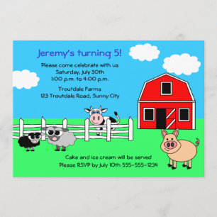 Invitation d'anniversaire de ferme de basse-cour